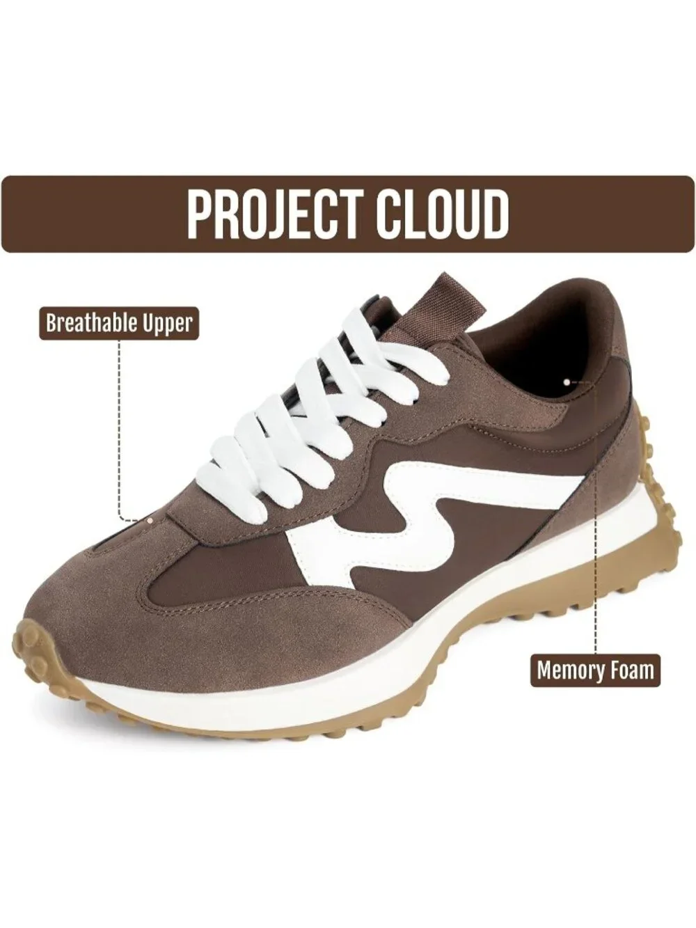 Women's Chocolate Lightweight Non Slip Mesh Breathable Casual Canvas Sneakers